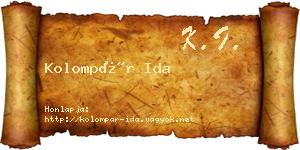 Kolompár Ida névjegykártya
