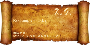 Kolompár Ida névjegykártya
